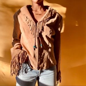 Leather Jacket w/ Fringe